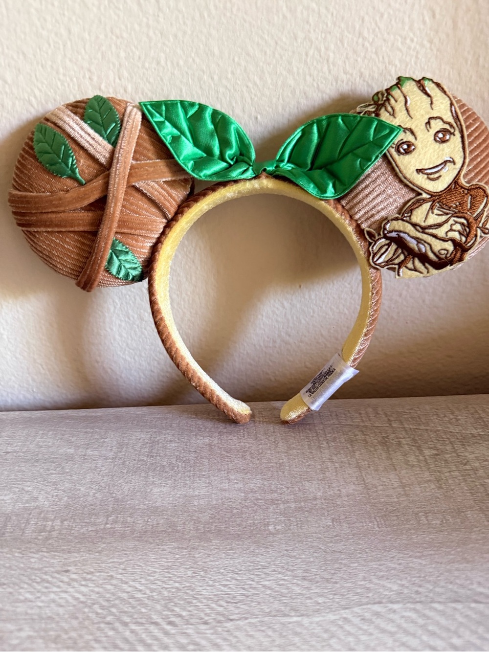 Disney Groot Ear Headband with Green Satin Leaves